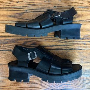 MIA leather fisherman sandals chunky block heel
